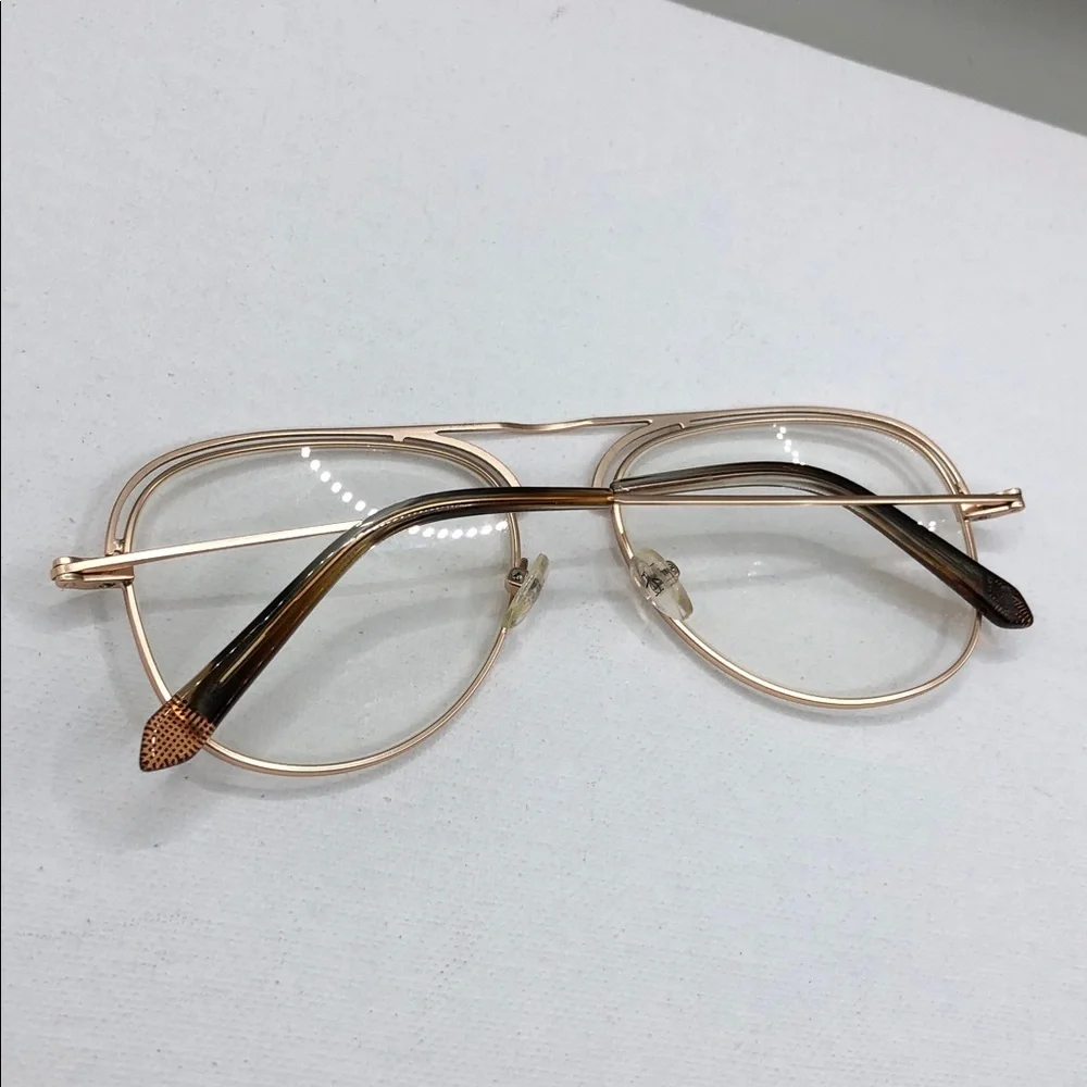 Original Penguin THE DADDY Eyeglasses Pilot Aviator Gold Metal Stainless Steel